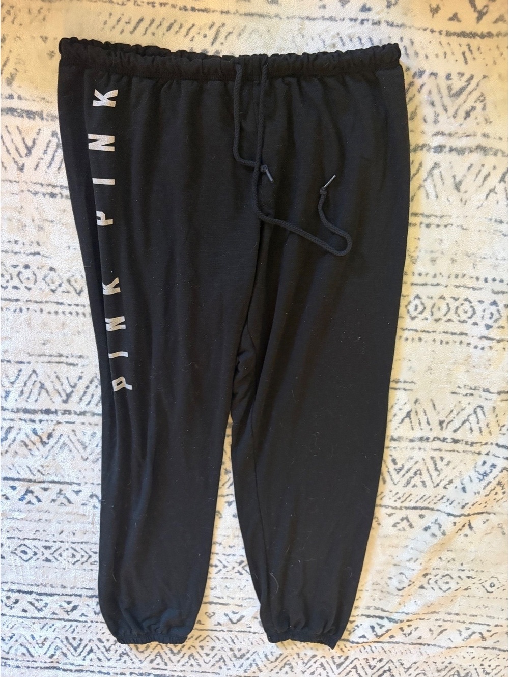 PINK Victoria's Secret Black Jogger Sweatpants Large